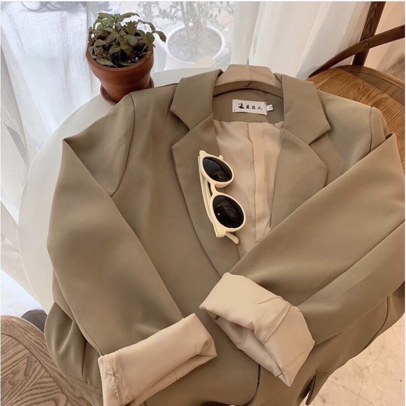 Áo blazers basic màu be tây / đen , loại 1 đổ shop | BigBuy360 - bigbuy360.vn