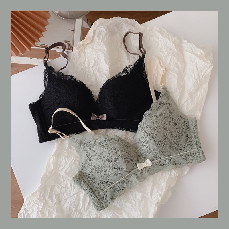 Set nội y ren cao cấp Hoàng Underwear, bộ đồ lót mút mỏng ren nơ không gọng - 133 | BigBuy360 - bigbuy360.vn