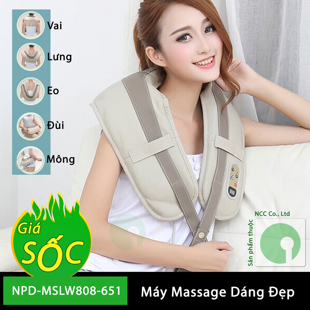 Đai đeo - máy mát xa massage lưng cổ giải tỏa căng thẳng tôn vinh dáng đẹp - NPD-MSLW808-651