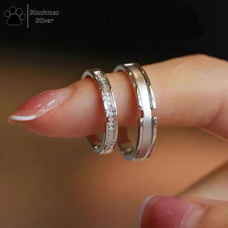 Nhẫn cặp bạc đính đá nam nữ bạc ý 925 cao cấp, nhẫn đôi đính đá freesize 100% bạc ý s925-blackmeo