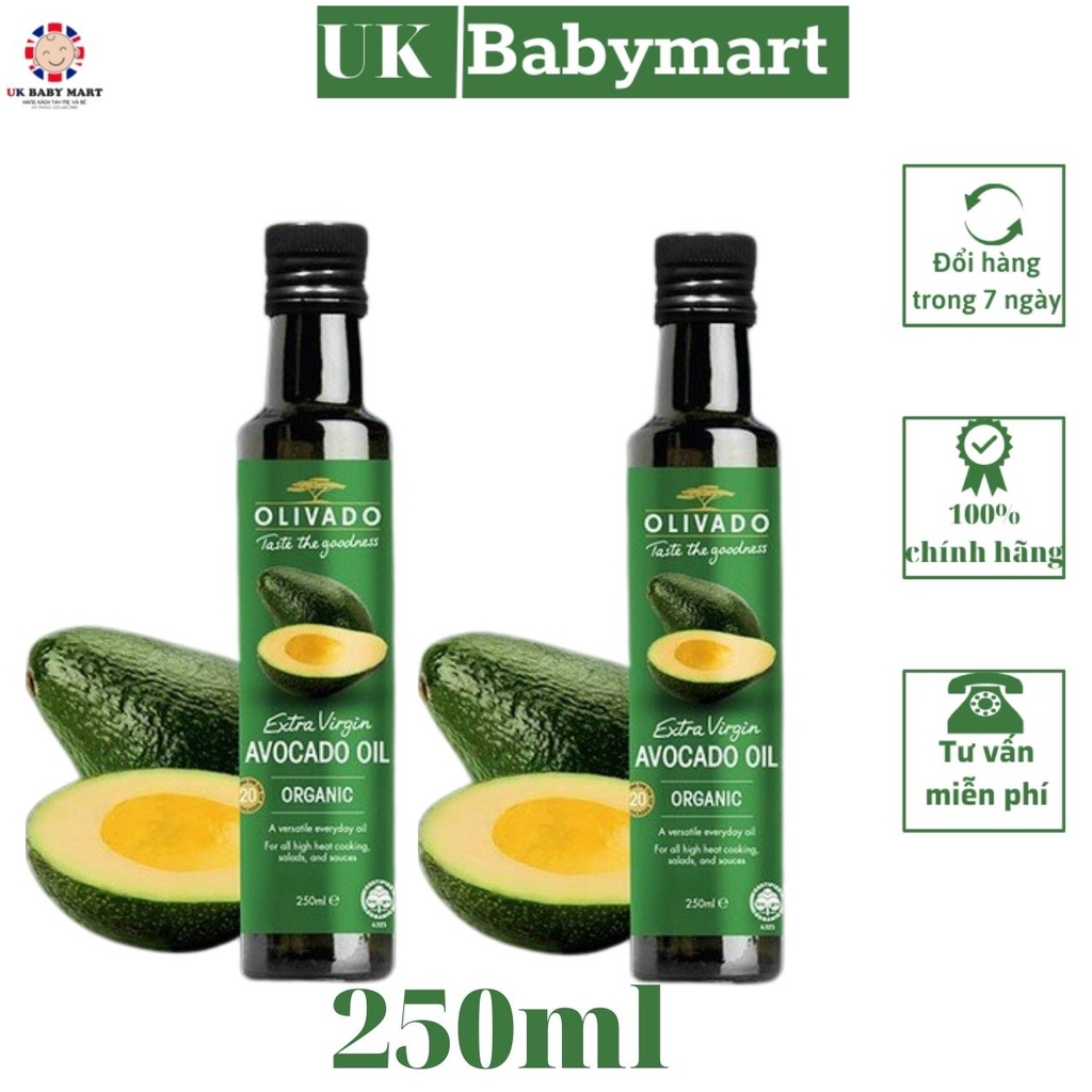 Dầu bơ thực vật ,ép lạnh extra virgin 250ml lành mạnh cho bé hàng nội địa Anh