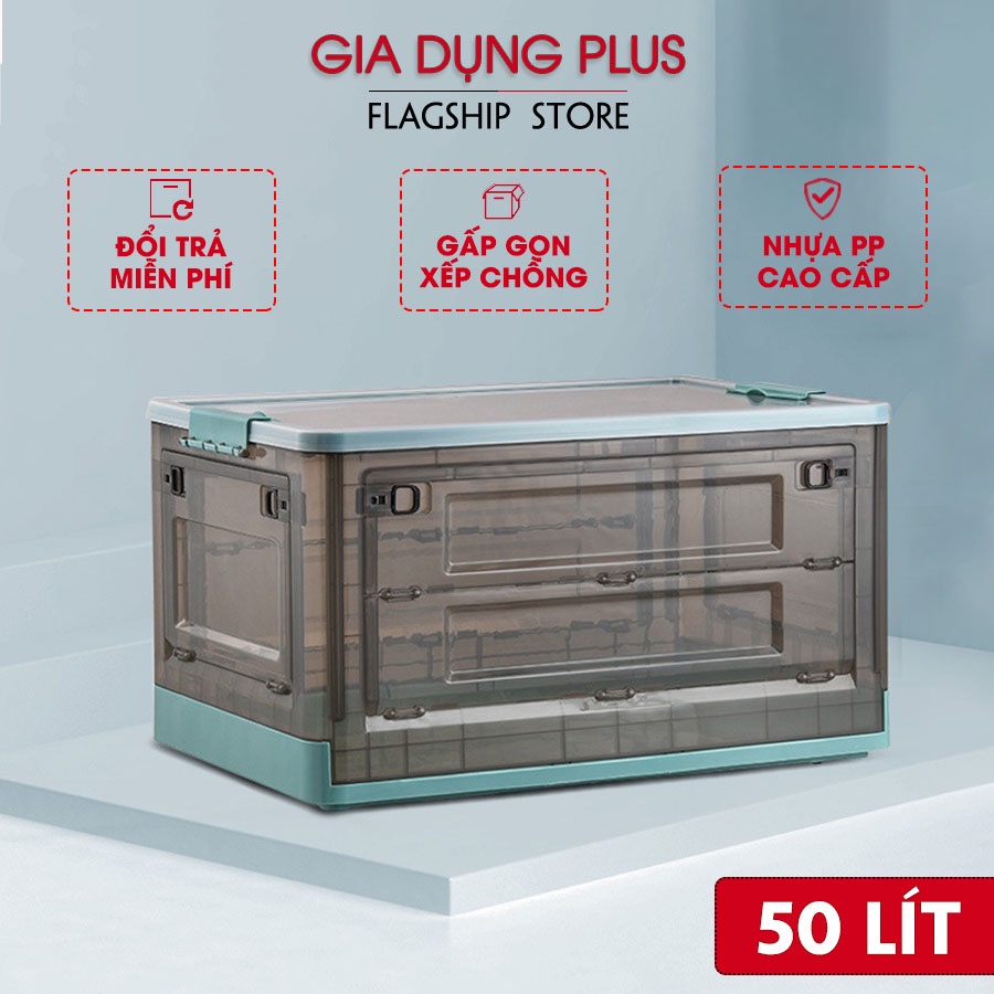 ⊙☊□Thùng Nhựa PP 50 Lít VIMORA Đựng Đồ Đa Năng, Gọn Gàng (Có Nắp Đậy, Bánh Xe, Quai Cài) Cho Gia Đình Hoặc Dã Ngoại (VM0