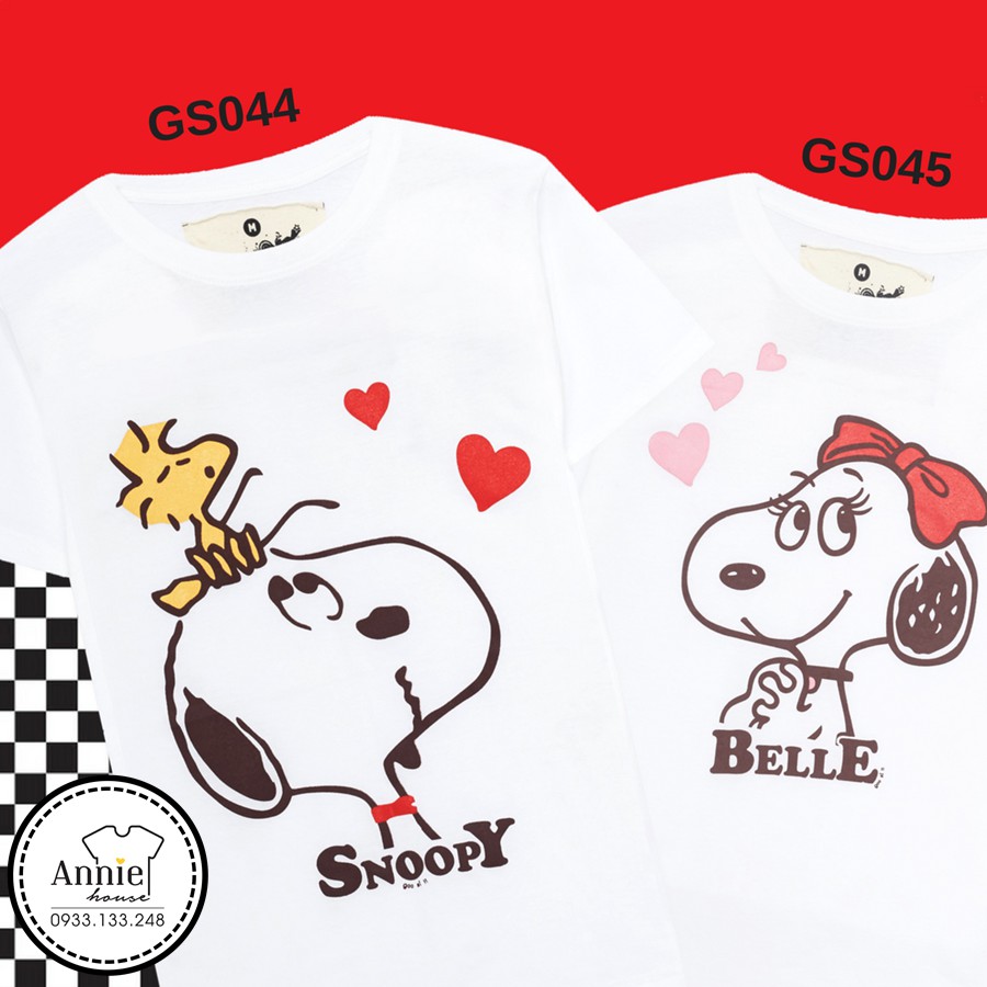 Áo thun hoạt hình Thái Snoopy,Belle GS044 , GS045 | Shopee Việt Nam