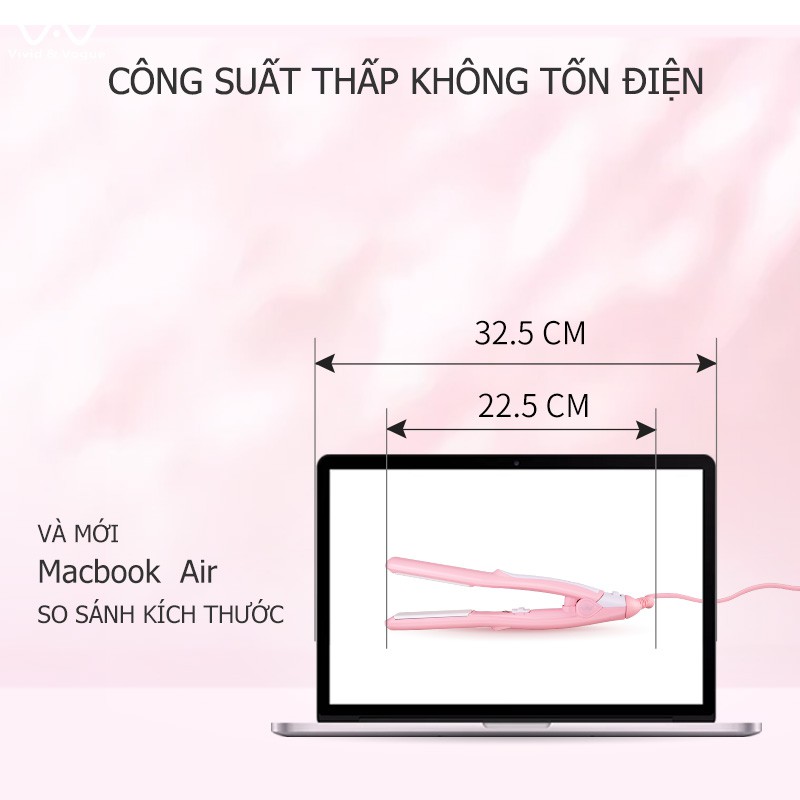 Máy Duỗi Tóc Mini Điều Chỉnh Nhiệt VIVID&VOGUE Máy Uốn Duỗi Tóc 2in1 Chuẩn Salon