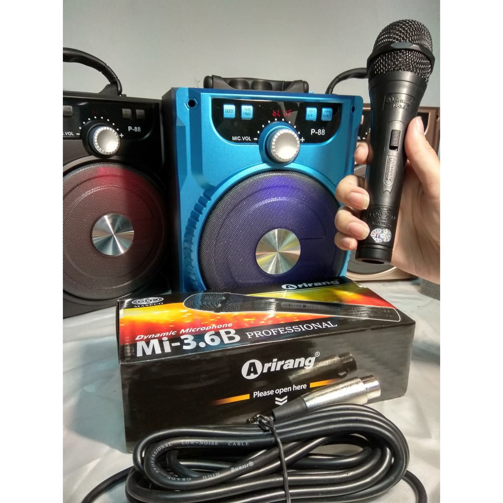 Loa xách tay karaoke bluetooth không dây + 1 Mic chính hãng Arirang hút âm tốt XG63 Loại Tốt