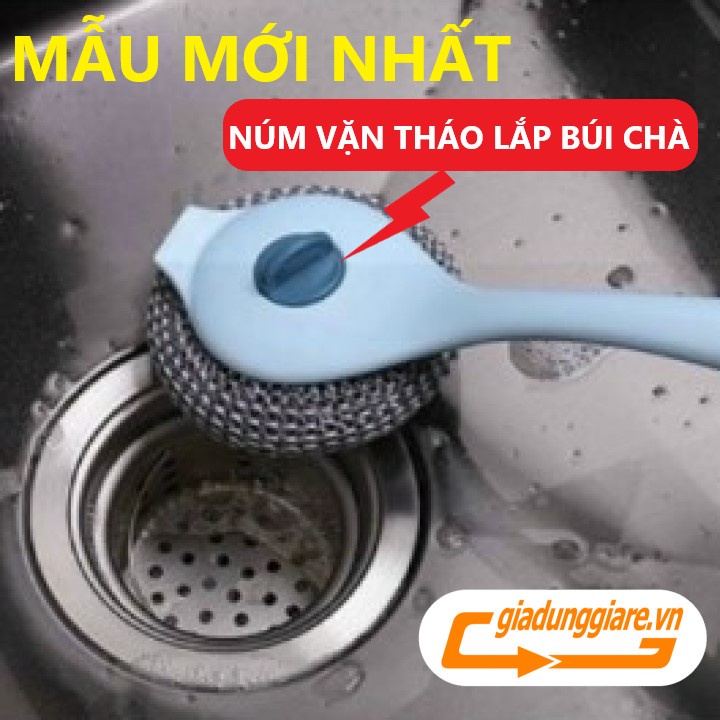 Dụng cụ cọ rửa đa năng, cọ xoong nồi, cọ bếp, cọ rửa bát đĩa, Cây cọ rửa đa năng cầm tay cán dài tiện dụng