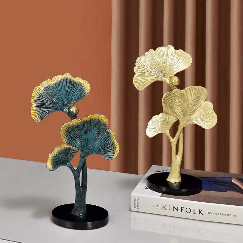 Tượng mô hình cây mạ vàng để bàn decor phòng khách nhà cửa phong cách bắc âu
