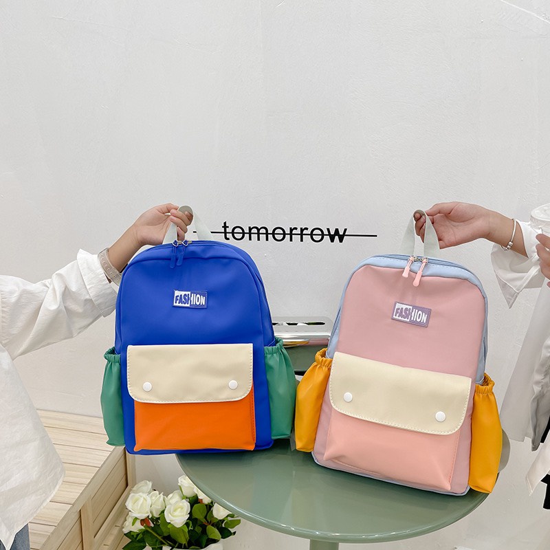 Balo đi học đi chơi dành cho bé trai, bé gái - cặp sách phối màu đặc sắc phong cách Hàn Quốc (TT3)