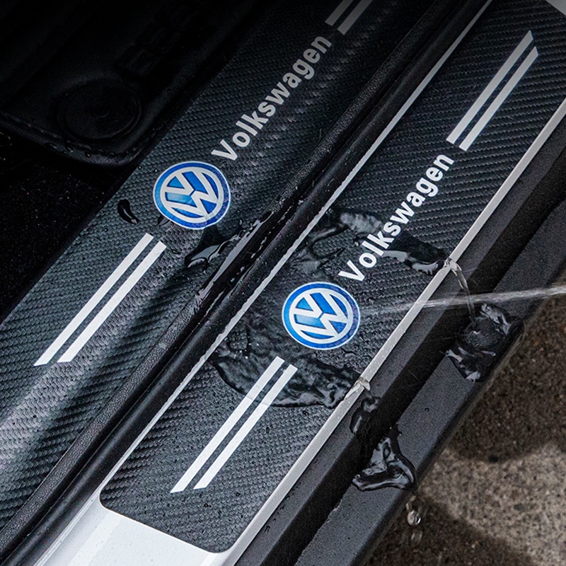 Miếng Dán Trang Trí Cửa Xe Hơi Chống Trầy Xước Bằng Sợi Carbon