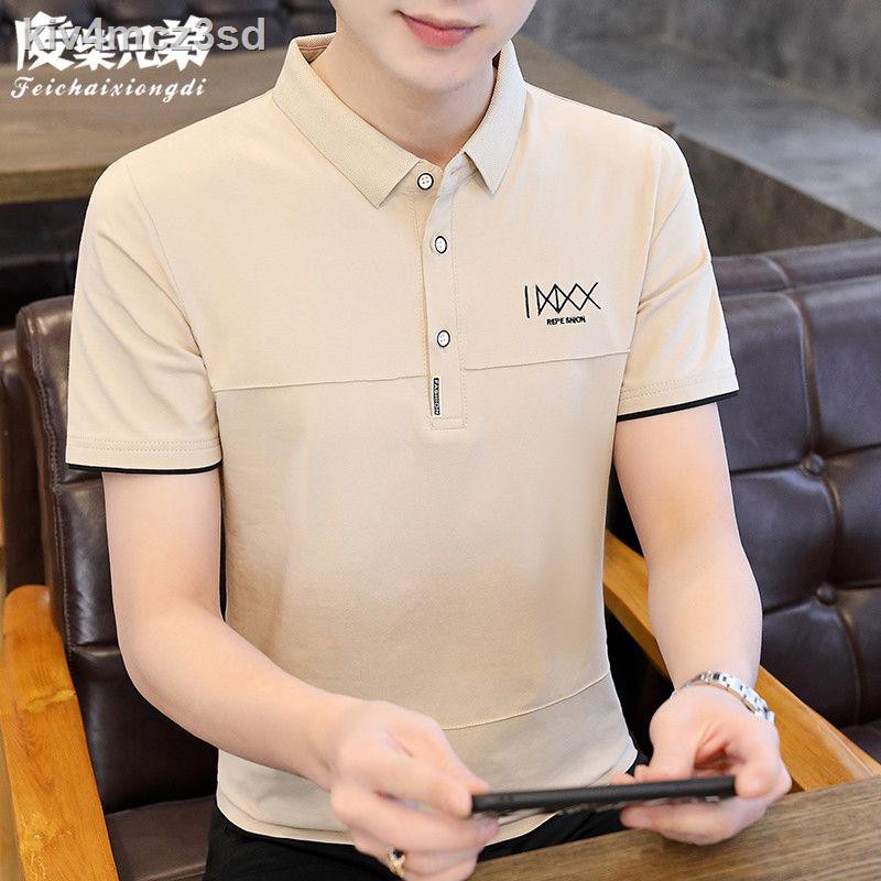 ㍿♨[Chất lượng cao] Áo tay ngắn nam mùa hè 95% cotton POLO thun lửng xu hướng thời trang phong cách hàn quốc