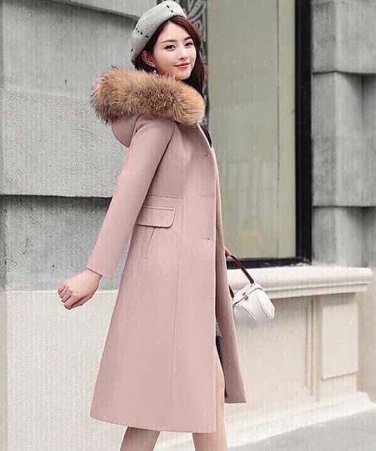 👗 ÁO KHOÁC DẠ 2 LỚP DÁNG DÀI LÔNG CỔ