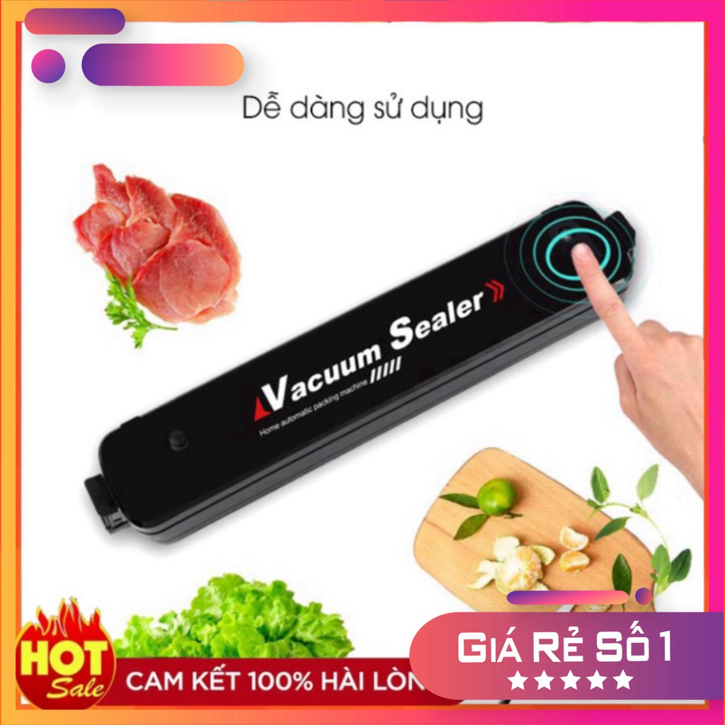 Máy Hút Chân Không Thực Phẩm Kèm Hàn Miệng Túi Vacuum Sealer ( tặng 10 túi hút )  BBZ Store