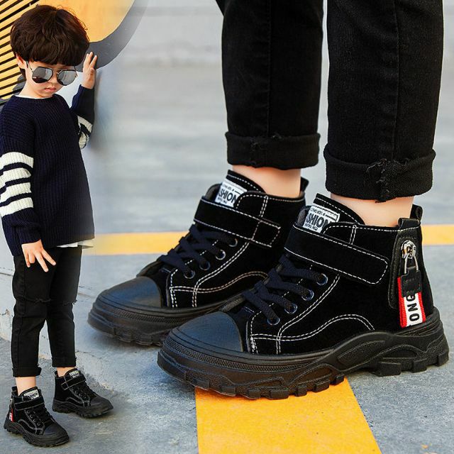 Giày cổ cao da lộn cực ngầu cho bé trai - gái (Size25 - 36)