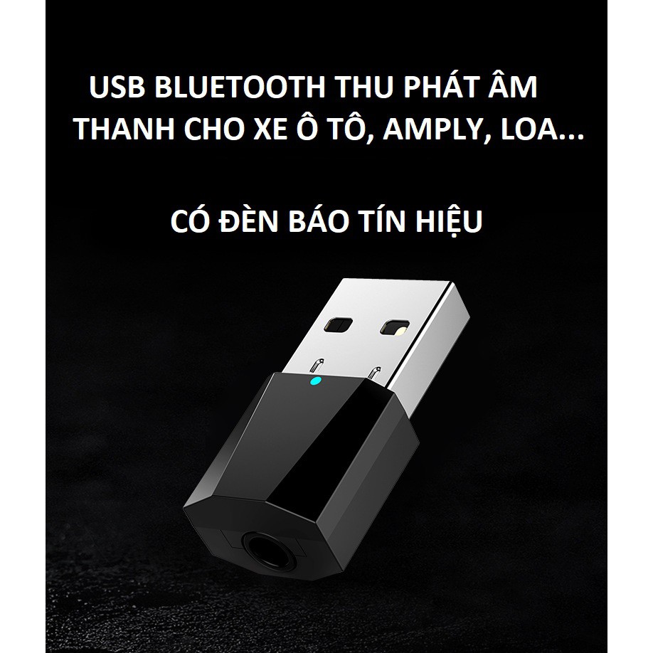 USB bluetooth thu âm thanh nổi cho ô tô, amply, loa và các thiết bị nghe nhạc