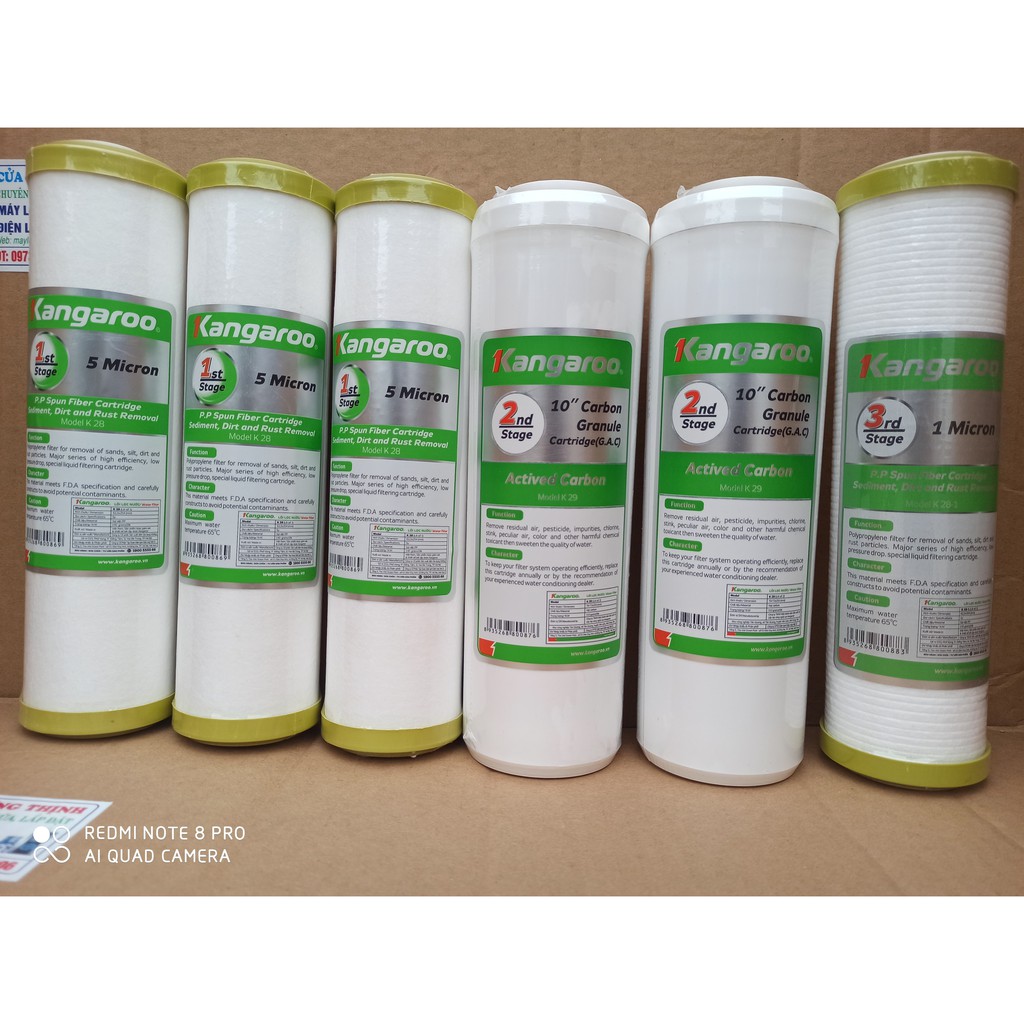 Combo 6 Lõi Lọc Nước Kangaroo Chính Hãng - 3 lõi 1, 2 lõi 2, 1 lõi 3 (Cam kết chính hãng) | BigBuy360 - bigbuy360.vn