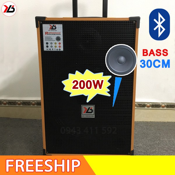 Loa kéo Karaoke RUBY R32, Loa kéo di động Bluetooth hát Karaoke công suất lớn 200W, Bass 3 tấc