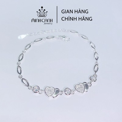 Lắc Tay Trái Tim Kép Bạc 925 - Minh Canh Jewelry