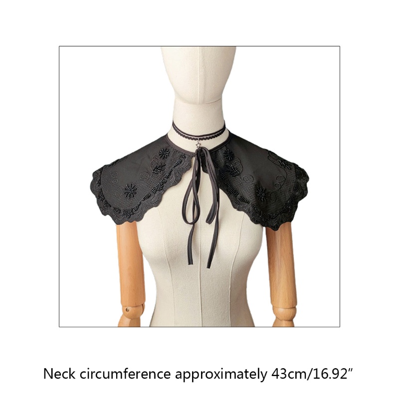 Cổ Áo Rời Dáng Ngắn In Họa Tiết Hoa Trang Trí Xinh Xắn Thời Trang Cho Nữ