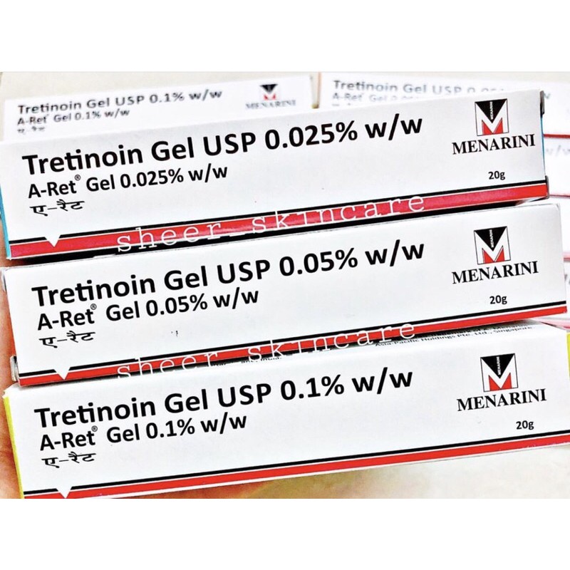 TRETINOIN_ARET_USP  Tretinoin 0.1%, 0.05%, 0.025%, GEL GIẢM MỤN, TRẺ HÓA DA 20g
