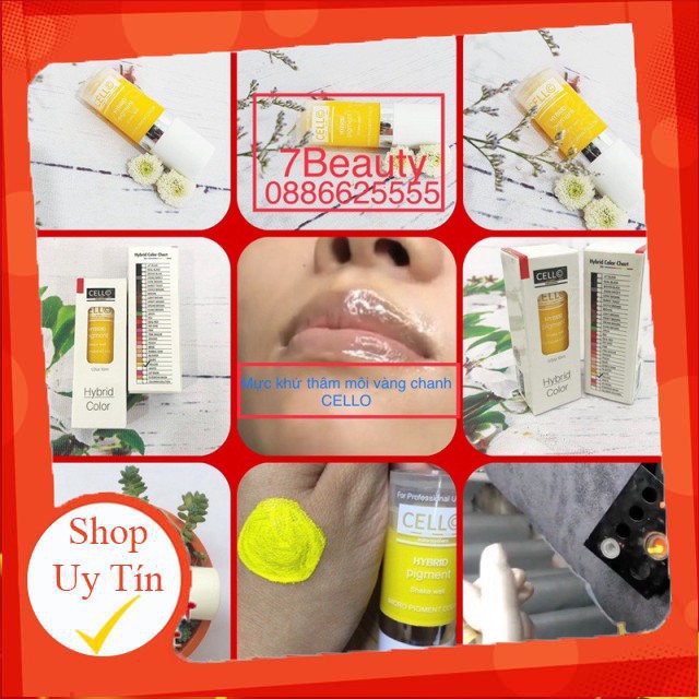 Mực Cello Vàng Chanh,Mực Vàng Chanh Khử Thâm Môi,Mựuc Phun xăm