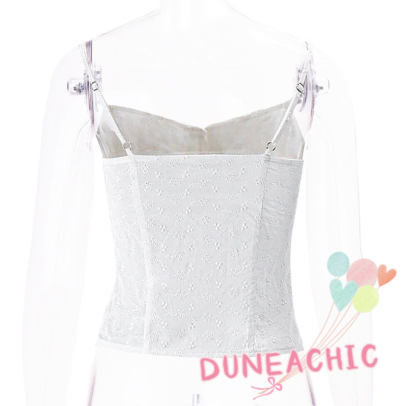 DUNEA Áo Tank Top Màu Trơn Thiết Kế Hở Lưng Quyến Rũ