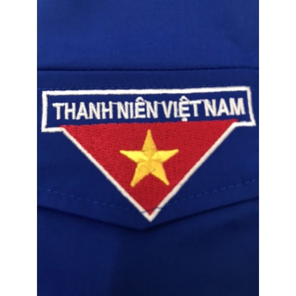 Combo 20 chiếc áo sơ mi đoàn thanh niên logo thêu chuẩn.