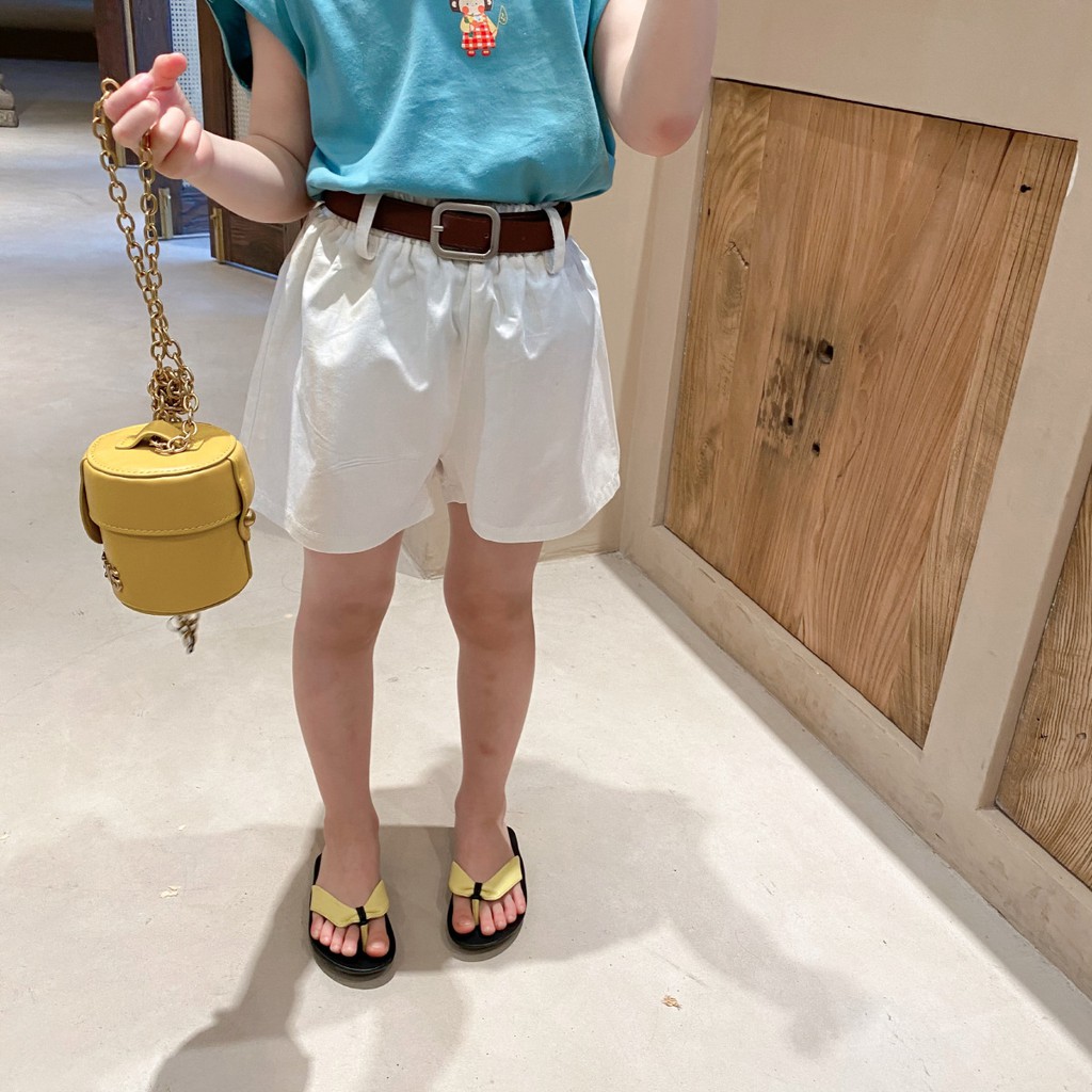 [Q147] Quần short vải kèm belt cho bé gái sz 90-140