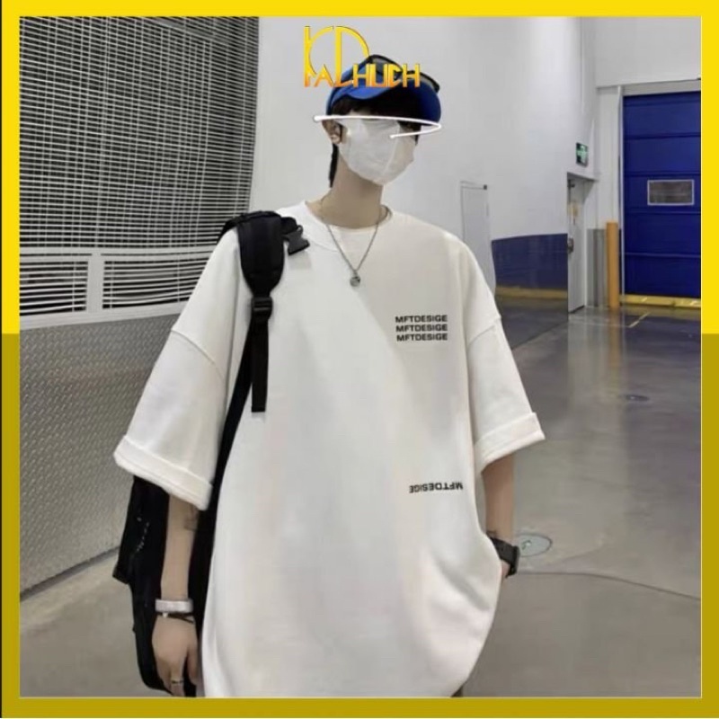 Áo thun tay lỡ form rộng unisex in MFTDESIGE vải thun cotton hàng dày dặn chuẩn bán shop,freesize dưới 75kg