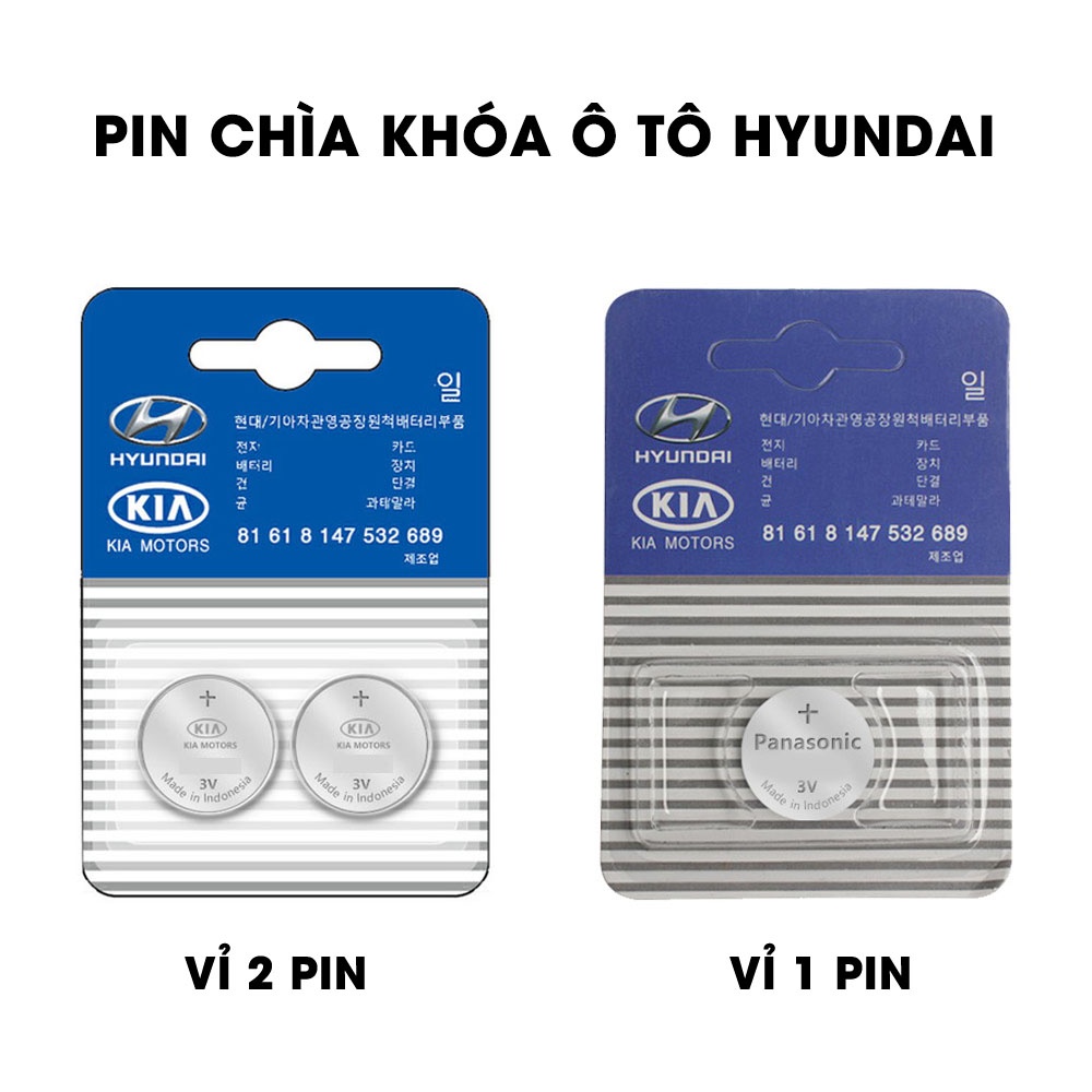 Pin chìa khóa ô tô Hyundai Kona chính hãng Hyundai sản xuất tại Indonesia 3V Panasonic