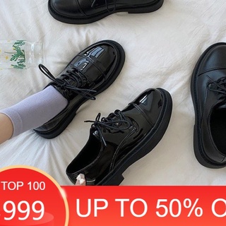 GIÀY NỮ VINTAGE thêu ngang 2 màu đen bóng đen nhám hàng chuẩn cao cấp