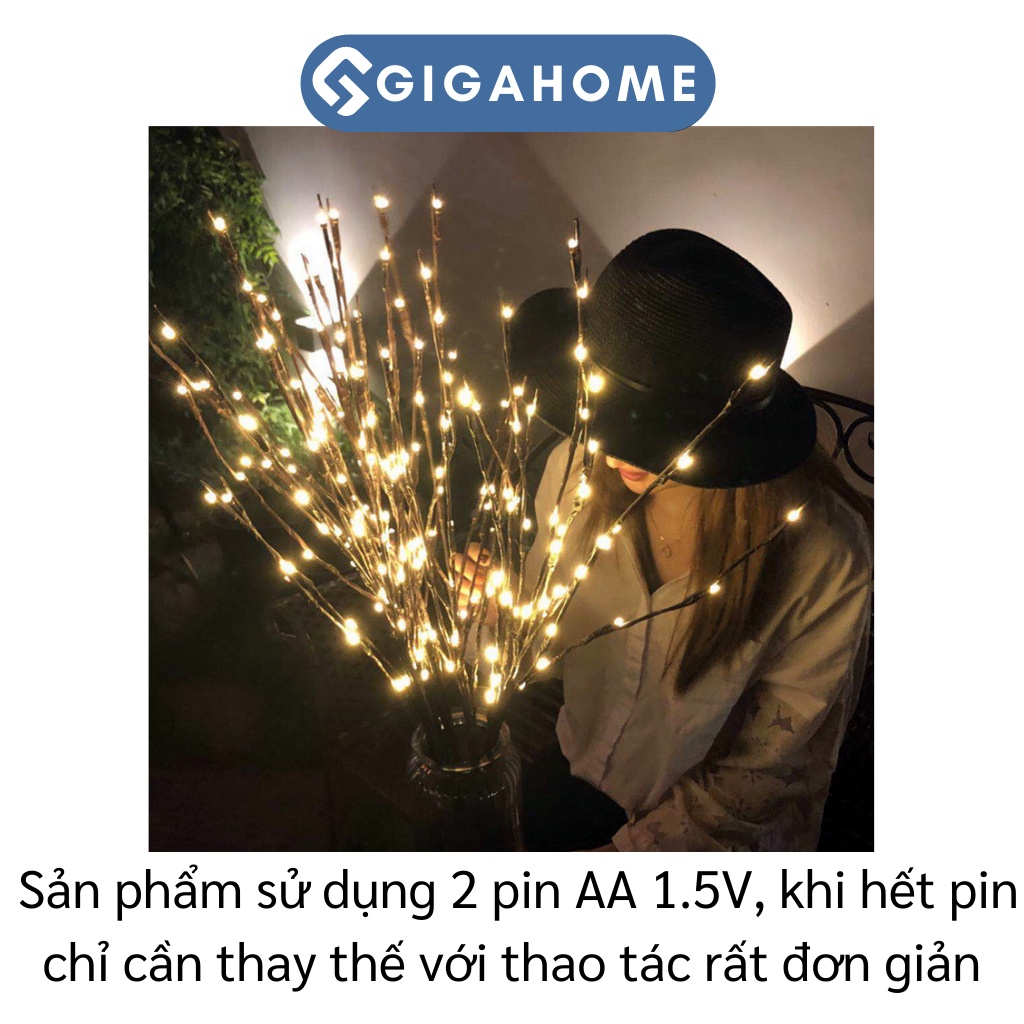 Nhánh Cây Gắn Đèn Led 20 Bóng GIGAHOME Trang Trí Phòng Ngủ, Quán Cà Phê 9139