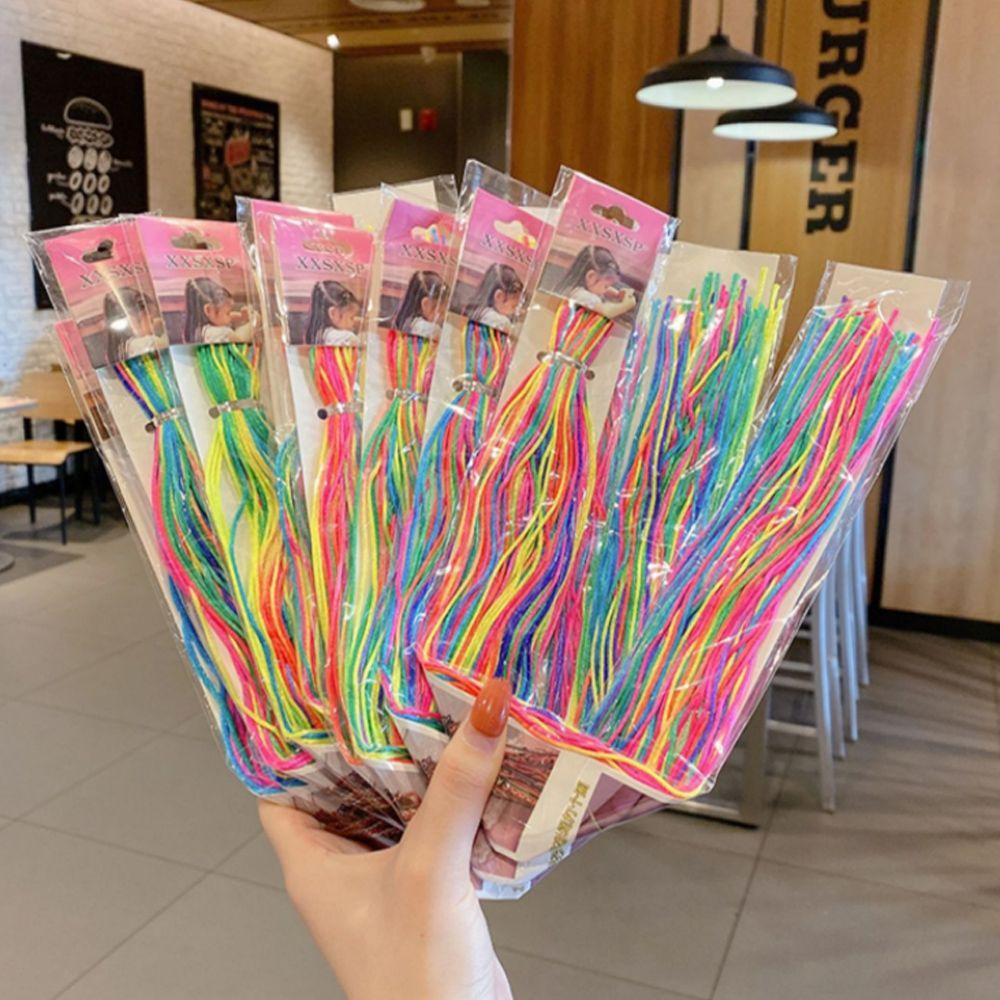 Dây Cột Tóc Giả Nhiều Màu Sắc Tua Rua Phong Cách Hip Hop Hàn Quốc VANES1 Dành Cho Bạn Gái