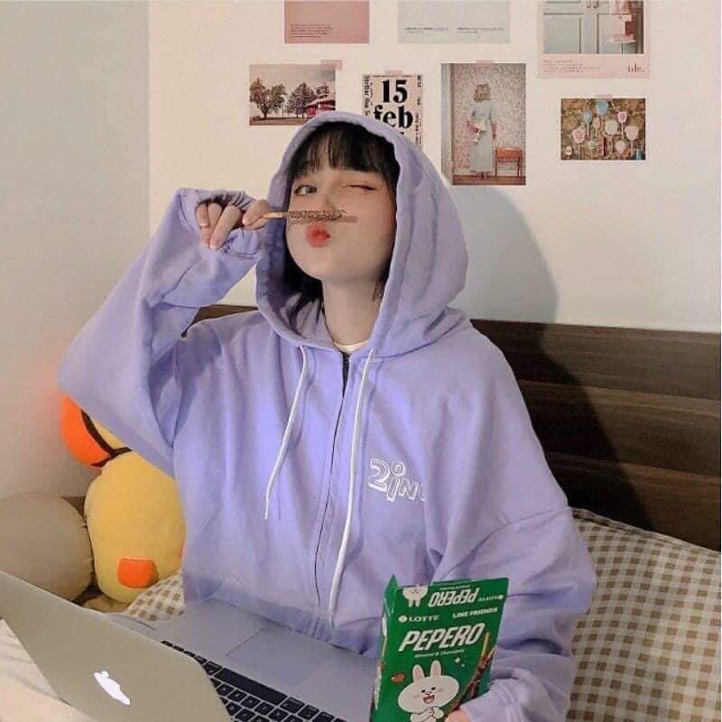 Áo Hoodie Nỉ Màu Tím có mũ Unisex dáng rộng có size BC116 | BigBuy360 - bigbuy360.vn