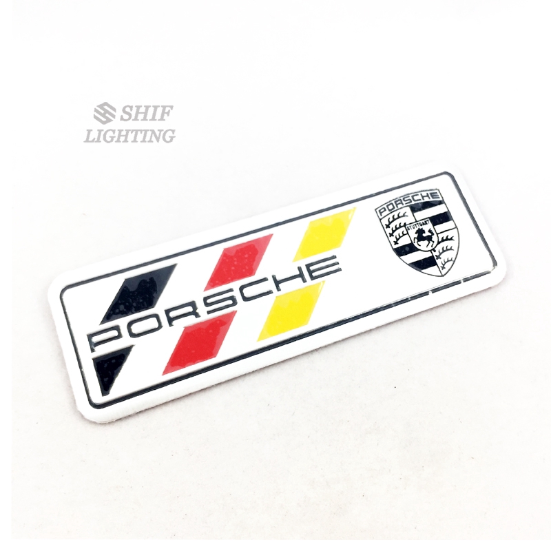 1 Logo Porsche Hình Ngựa Bằng Nhôm Trang Trí Xe Hơi Porsche