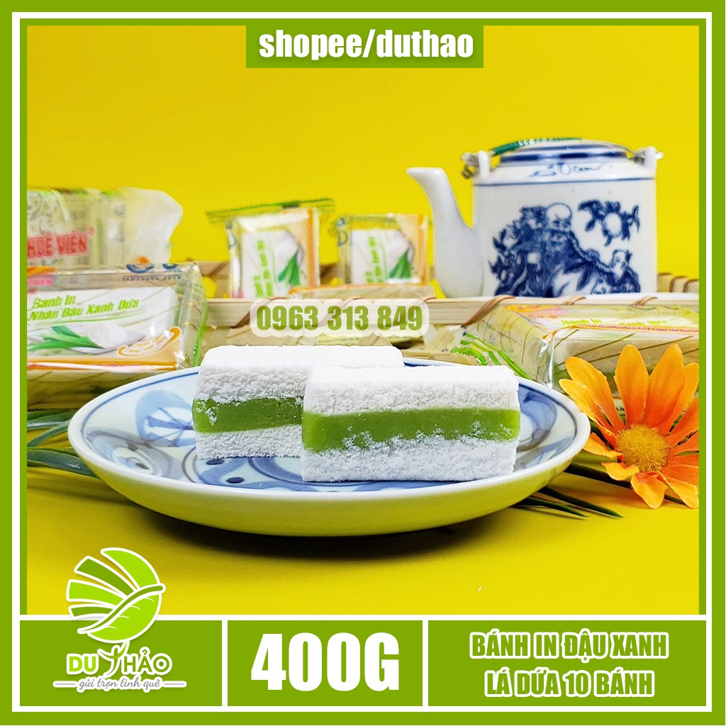 Bánh In đậu xanh lá dứa Tân Huê Viên 400g