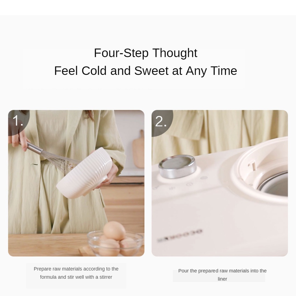 Xiaomi Qcooker Máy Làm Kem Gia đình 1L Máy Nén Làm Lạnh Nhanh Tấm Lót Có Thể Tháo Rời Dễ Dàng Rửa Sạch