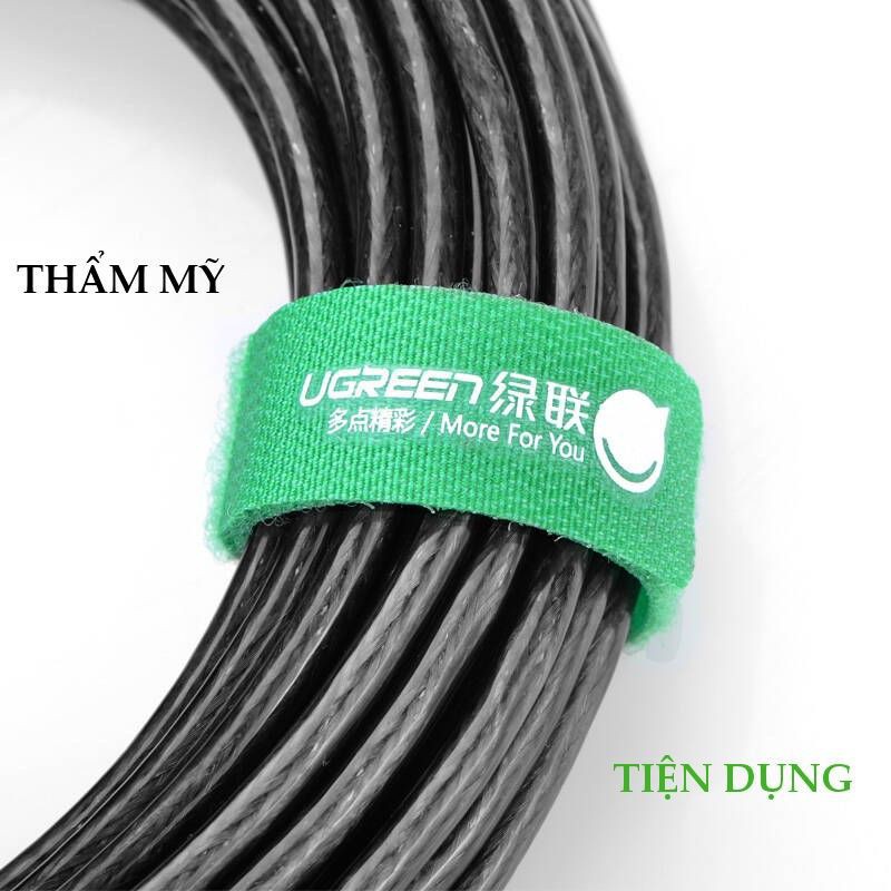 Bộ combo dây dán Velcro tiện dụng dài 17,8 cm UGREEN 20314 (màu xanh lá cây)