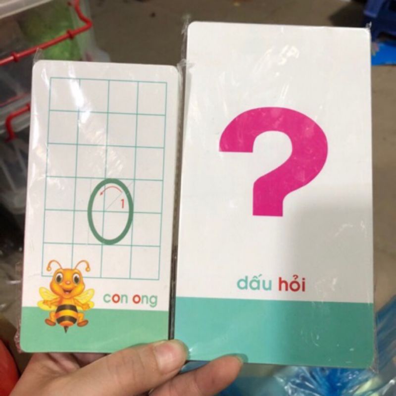 bộ thẻ chữ cái và số (to 8×15 cm) (nhỡ 6,5×13 cm)