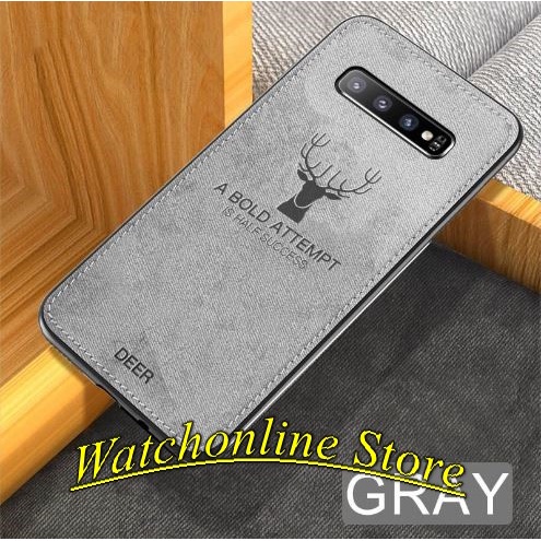Ốp lưng vân vải Deer cho SamSung Galaxy S10 / S10 plus S9 plus S8 plus A70 A7 2018 họa tiêt hươu