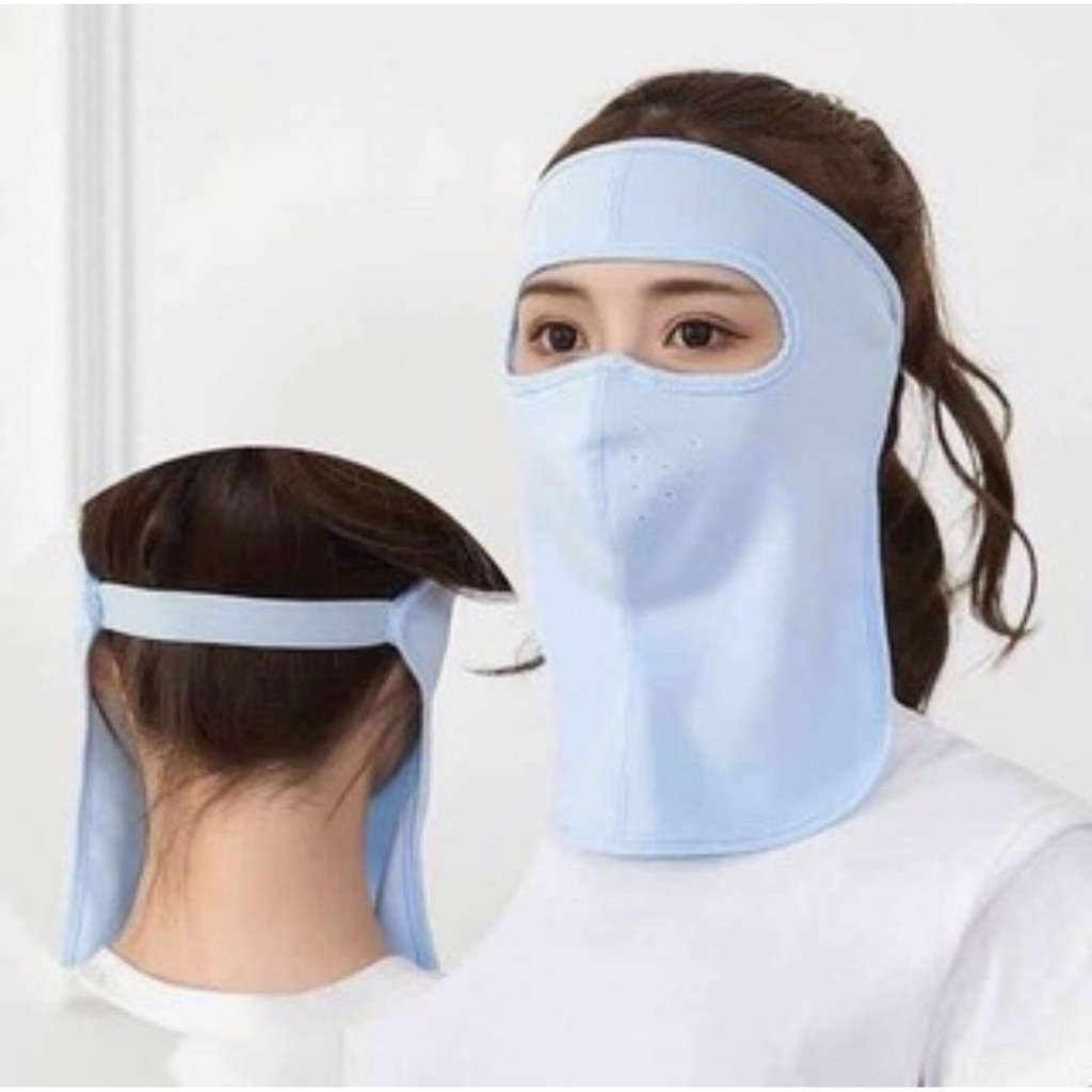 Khẩu trang Ninja chống nắng, vải thun cotton, có thun giữ phía sau, che kín mặt, trán, nhiều màu lựa chọn | BigBuy360 - bigbuy360.vn