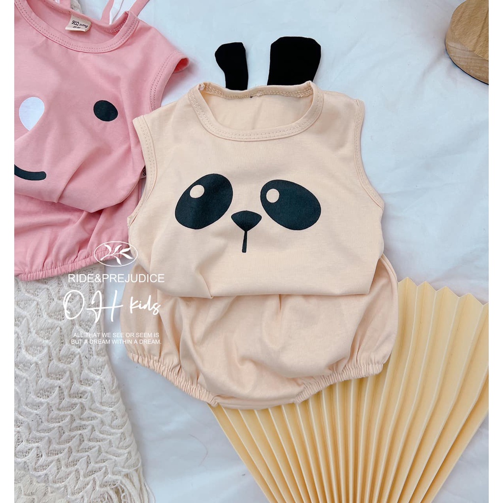 Bộ hè cho bé trai, bé gái. Bộ chip cotton tai thú dễ thương cho bé trai, bé gái