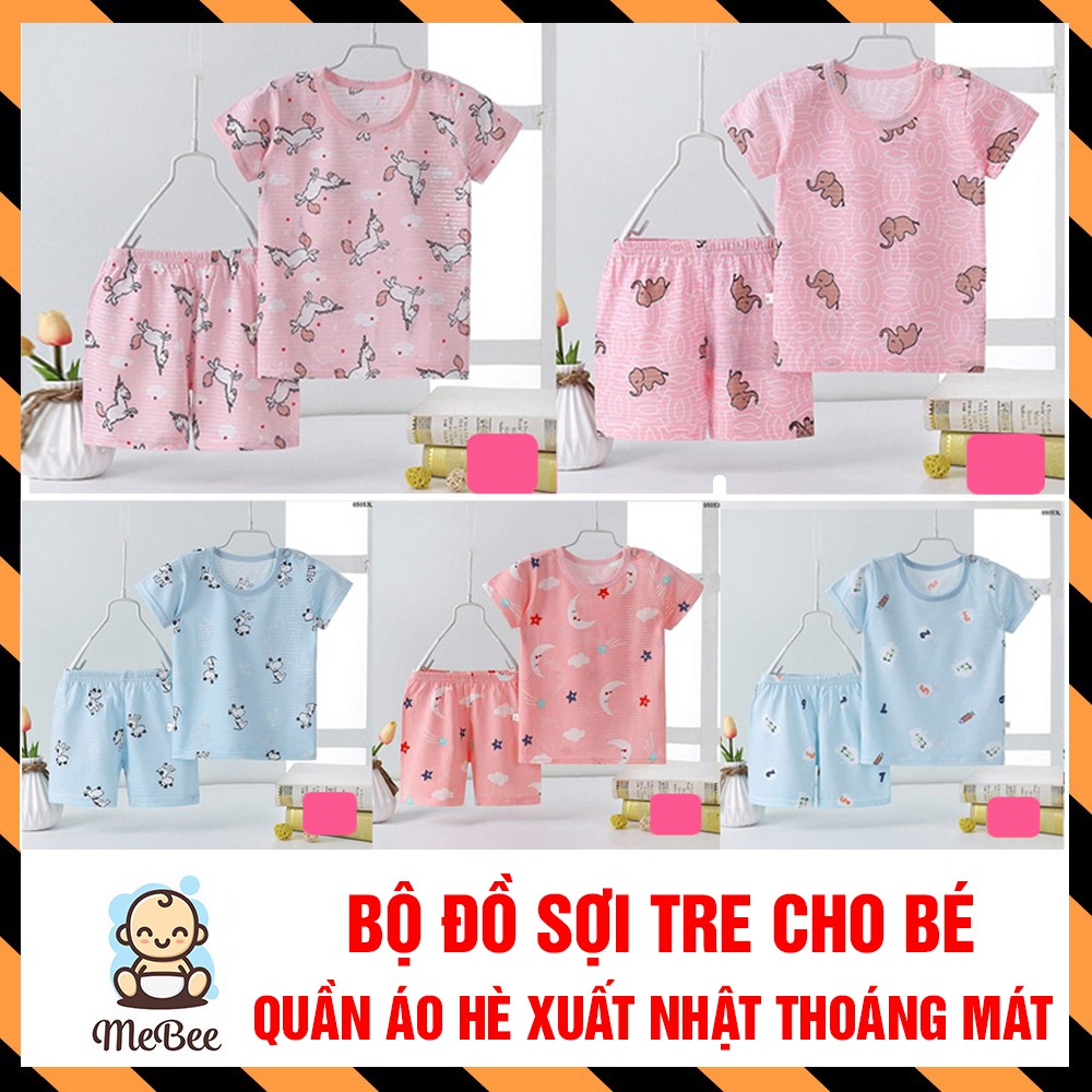 (3-6kg) Bộ xuất Nhật 100% sợi tre cho bé sơ sinh mềm mịn, thoáng mát