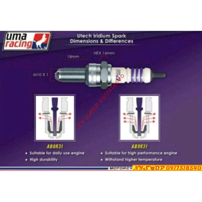 BUGI UMA RACING IRIDIUM ĐA CỰC CHÍNH HÃNG MẪU 2019 Ảnh thật Sp