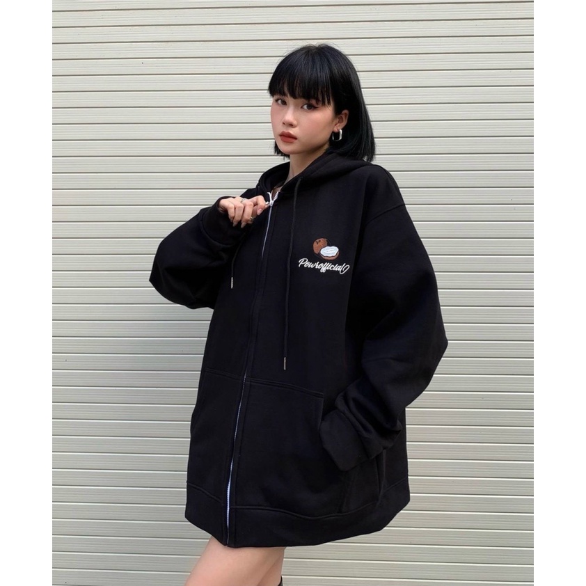 ÁO KHOÁC  HOODIE NỮ CHỐNG NẮNG CÓ DÂY KÉO HỌA TIẾT SIÊU CUTE CÂY ME