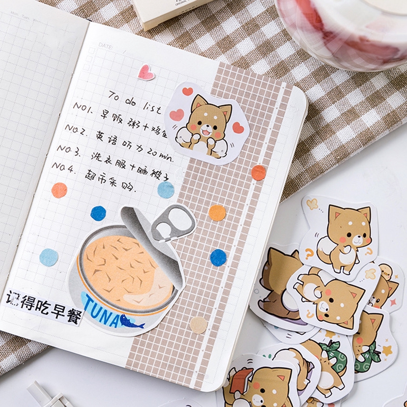 Set 45 Miếng Dán Hình Chó Shiba Inu Đáng Yêu