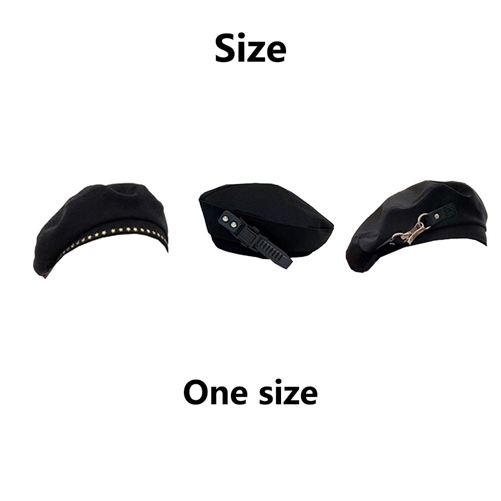 Mũ beret phối khoen kim loại họa tiết ngôi sao phong cách Pháp thời trang dễ phối đồ 2022