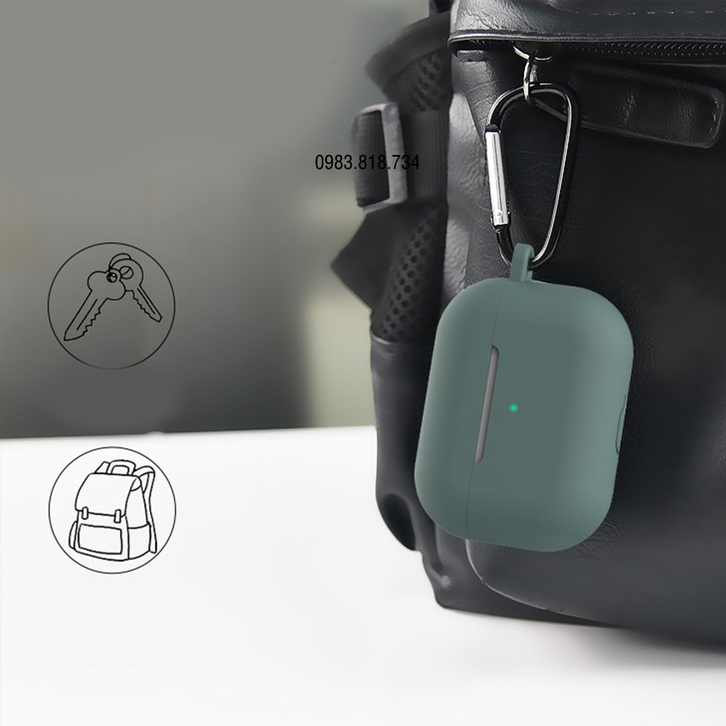 [Tặng kèm móc] Vỏ trơn Silicone Airpods PRO bảo vệ hộp đựng tai nghe airpods PRO màu sắc thời trang