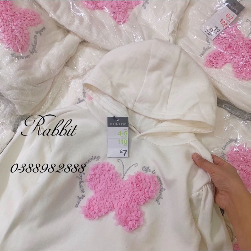 Áo nỉ hoodie trắng Primark