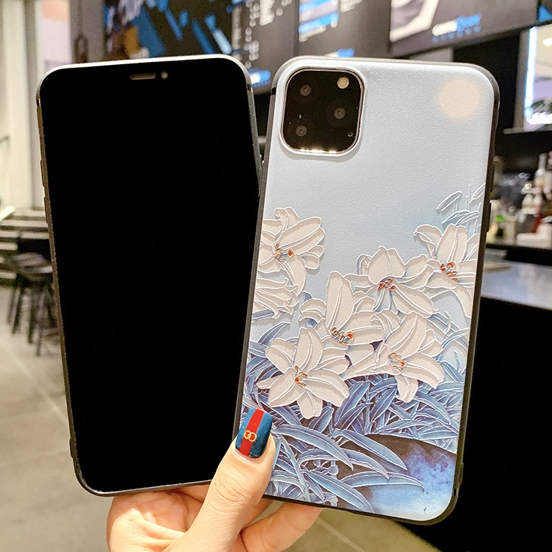 Ốp điện thoại TPU mềm họa tiết hoa 3D thích hợp cho Samsung Galaxy S21 S20 S10 S9 S8 Note 20 10 9 8 Plus Ultra Fe Lite