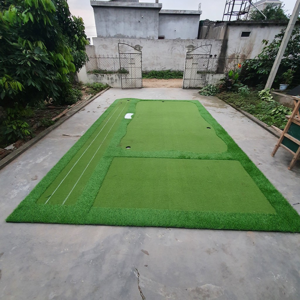 Bộ Thảm tập Putting+Swing Golf [3m x 5m] - 15m2: Thiết kế theo yêu cầu, Kèm đĩa tạo dốc. Cao cấp, Bền bỉ, Đàn hồi tốt.